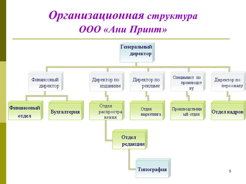5 Организационная структура  ООО «Ани Принт»